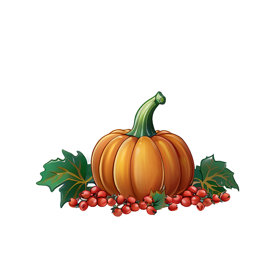 Pumpkin And Fall Berries Png 05242024