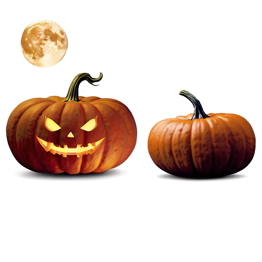 Pumpkin And Full Moon Png Fjx46