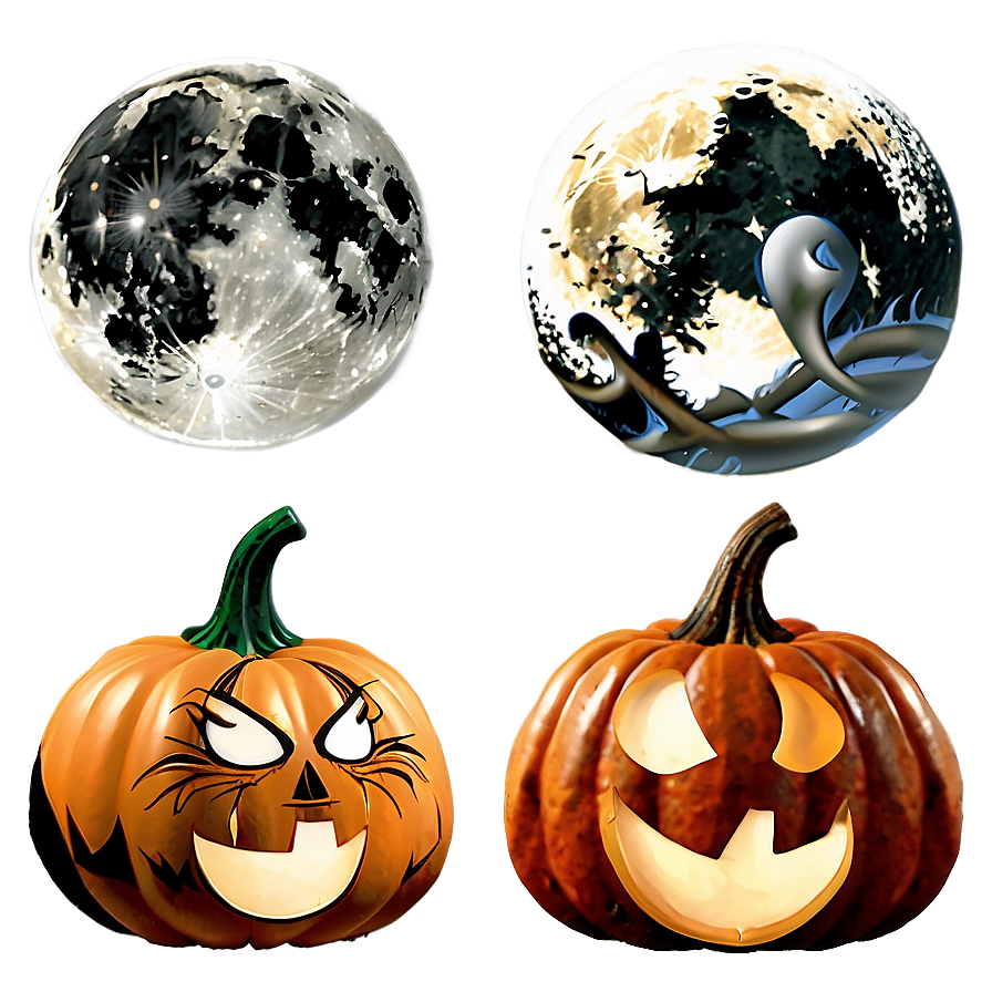Pumpkin And Full Moon Png Sbs