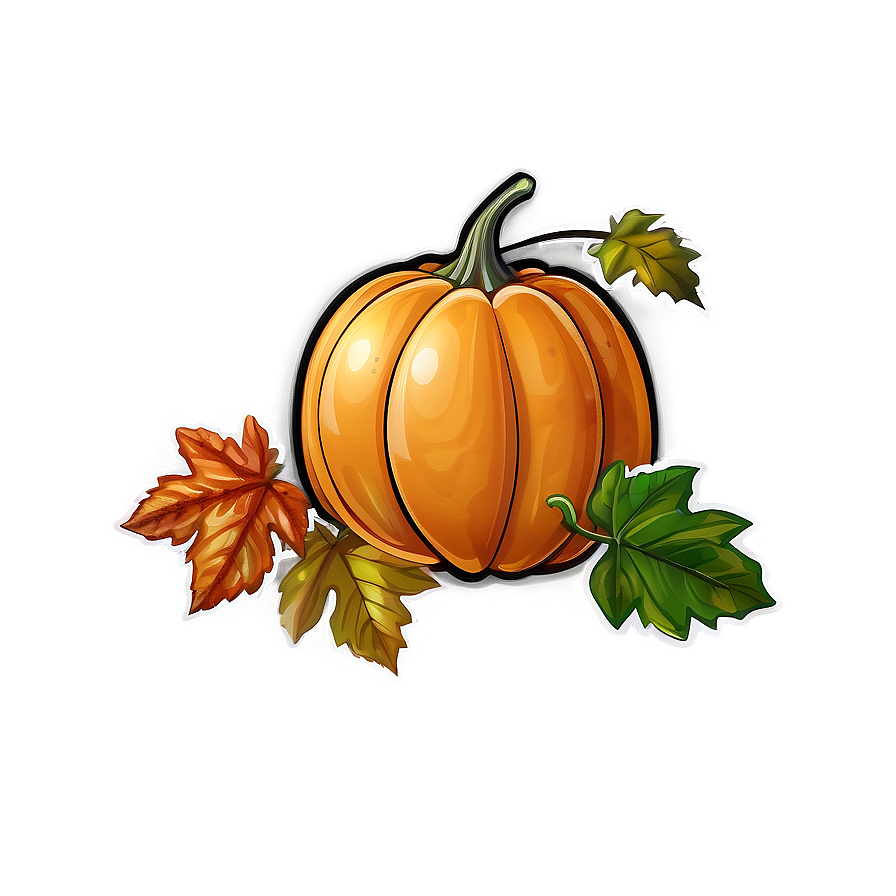 Pumpkin And Leaves Clipart Png Dlm22