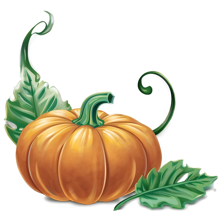 Pumpkin And Leaves Clipart Png Xos