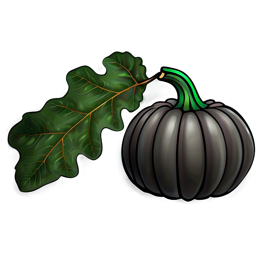 Pumpkin And Leaves Png Kkh1