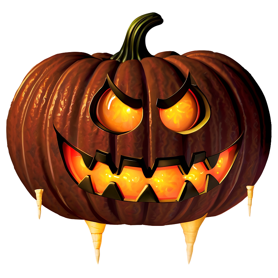 Pumpkin Face With Fangs Png 69