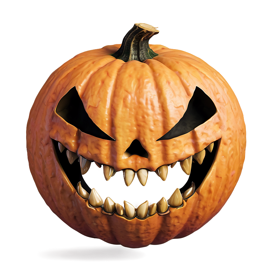 Pumpkin Face With Fangs Png Sfq