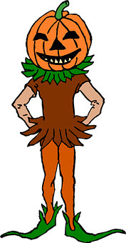 Pumpkin Head Cartoon Character