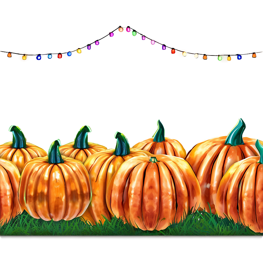 Pumpkin Patch With Festive Lights Png 69