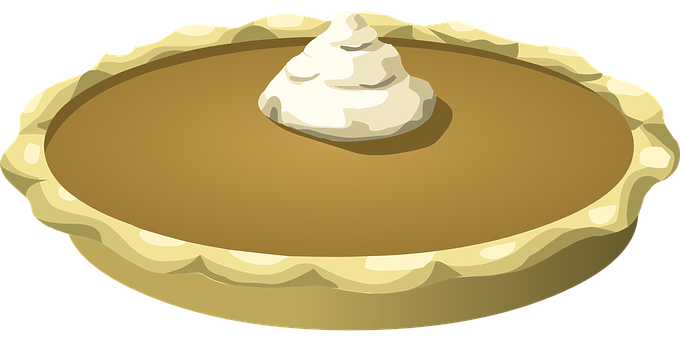 Pumpkin Pie With Whipped Cream Illustration