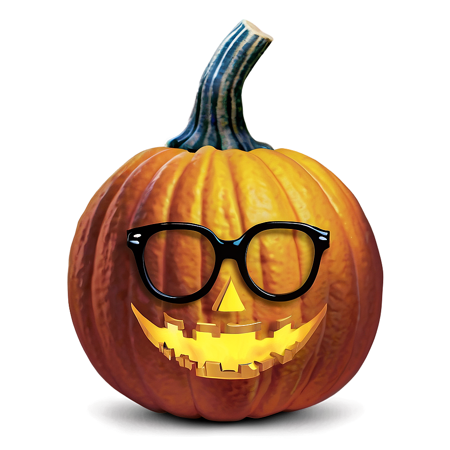 Pumpkin With Glasses Png 85