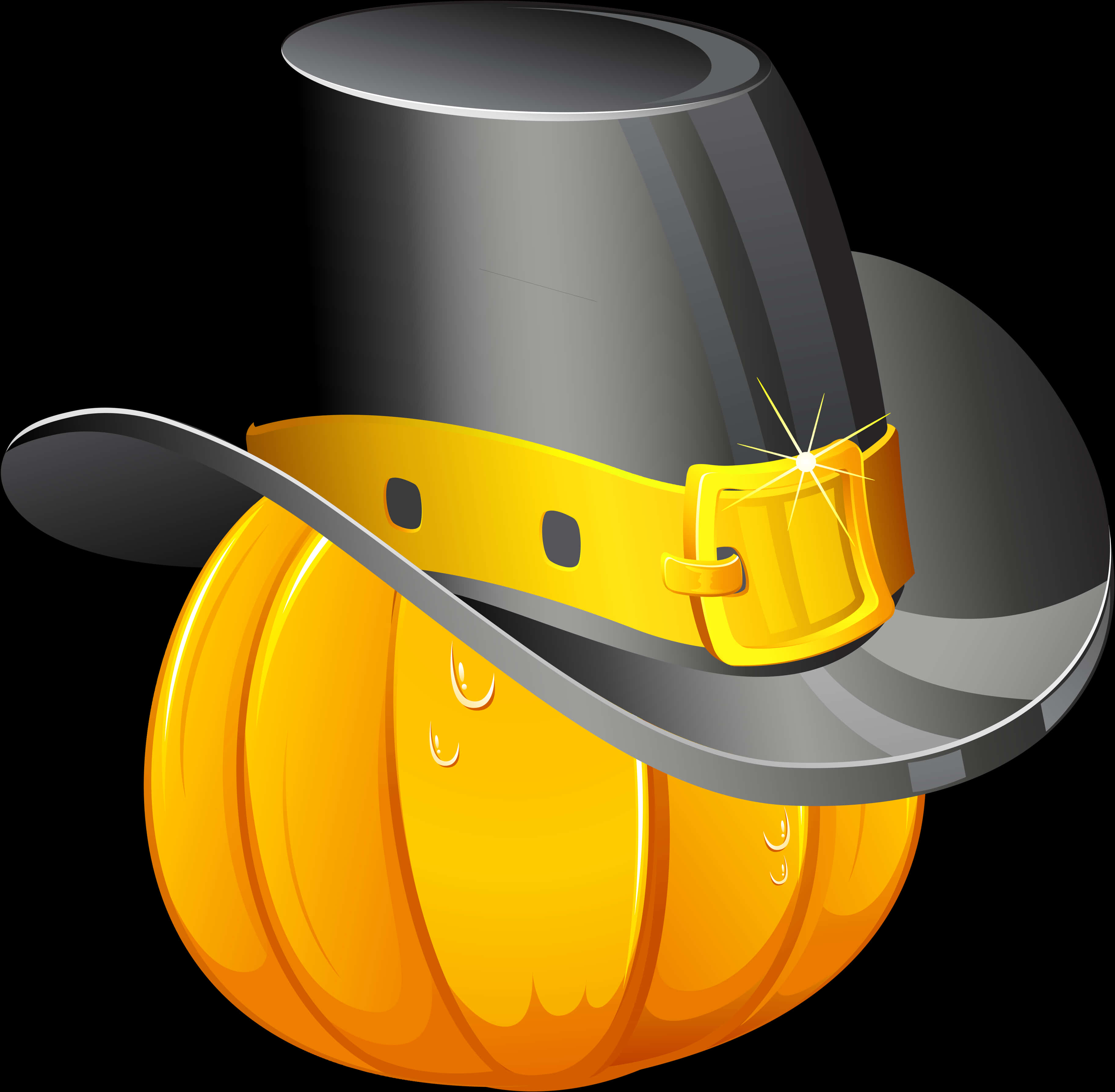 Pumpkin With Pilgrim Hat