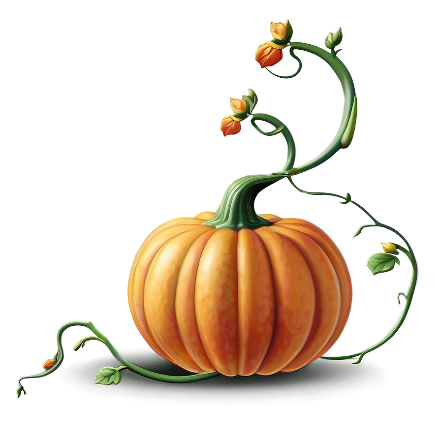 Pumpkin With Vine Png 16