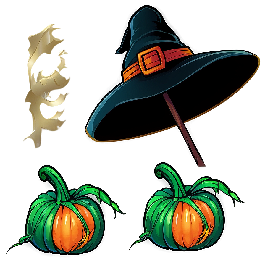 Pumpkin With Witch Broom Png Ycn