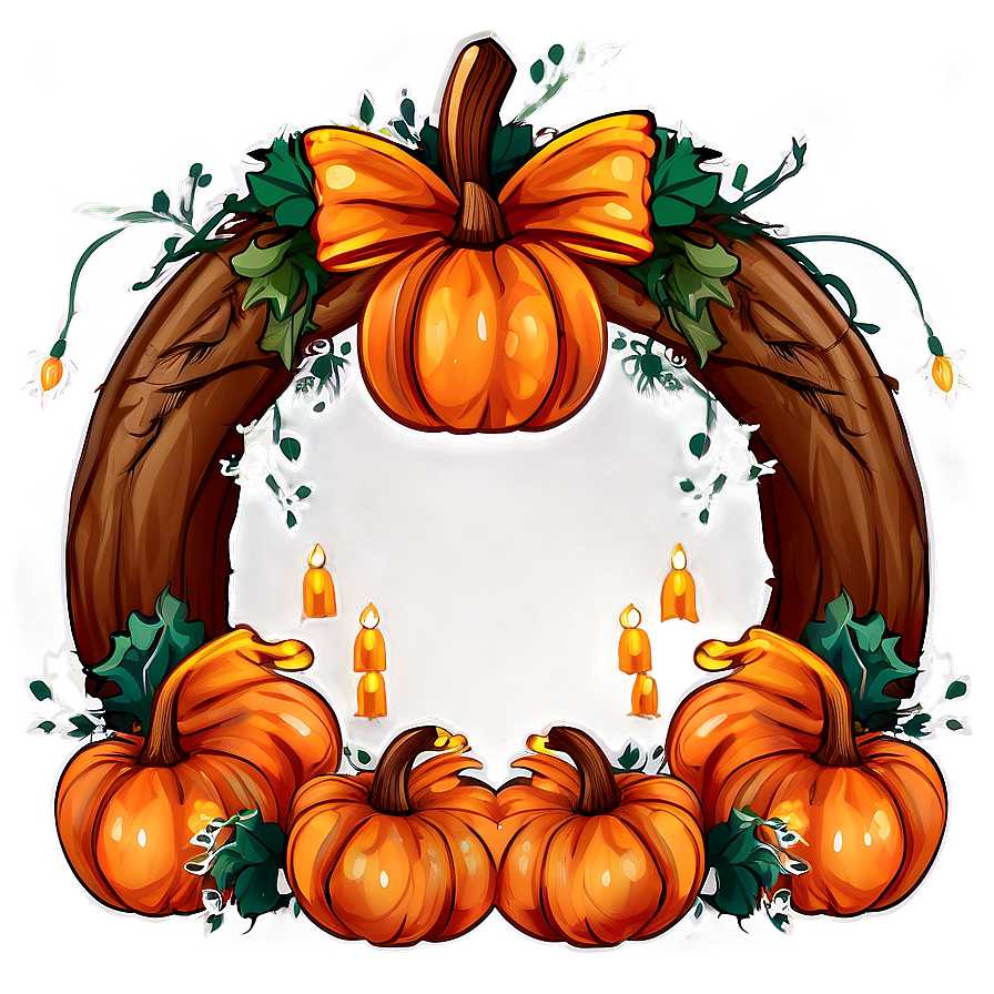 Pumpkin Wreath Clipart Png 06132024