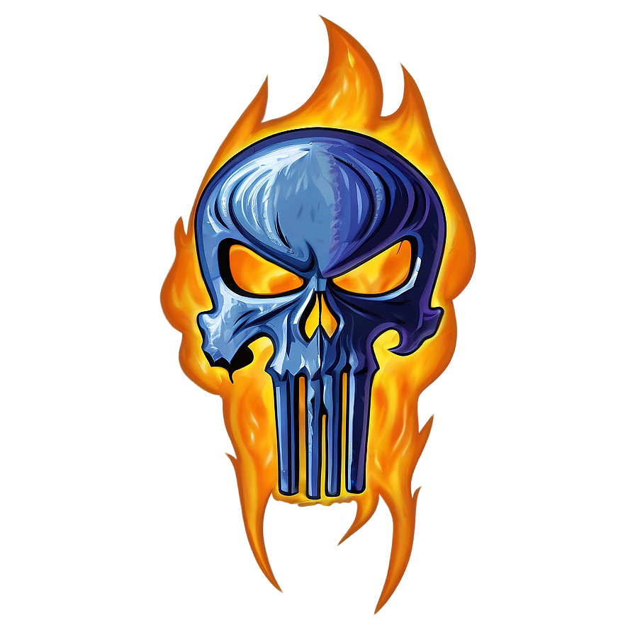 Punisher Skull On Fire Png Qol42