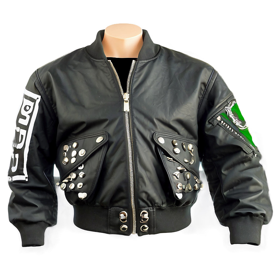 Punk-inspired Bomber Jacket Png 06282024