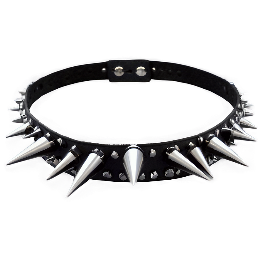 Punk Spiked Choker Necklace Png 06282024