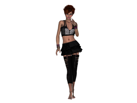 Punk_ Style_ Animated_ Woman