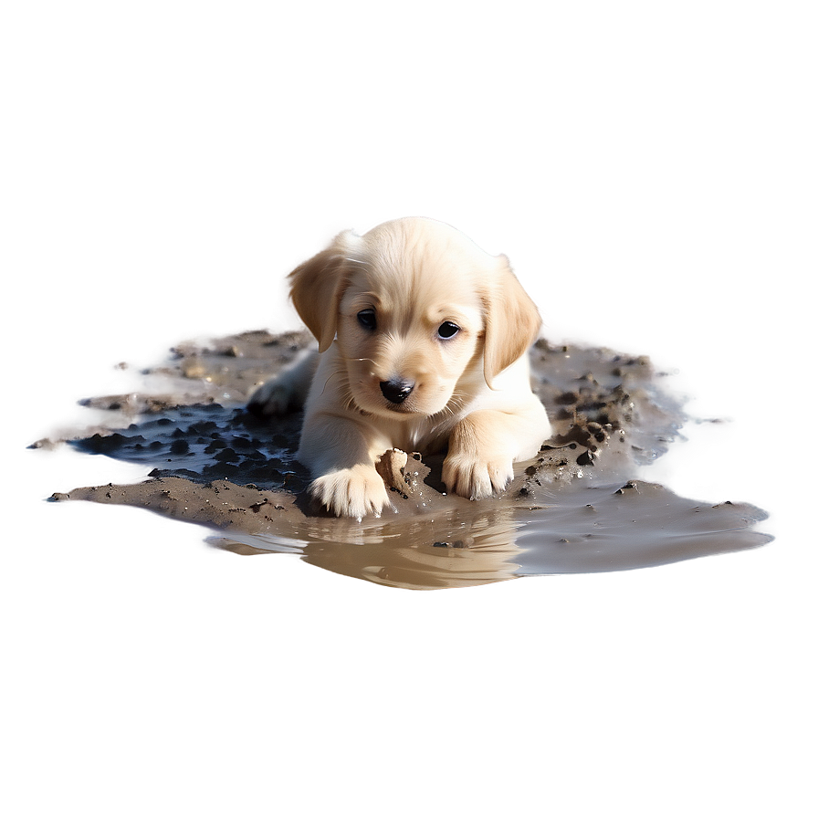 Puppy In Mud Png 05062024