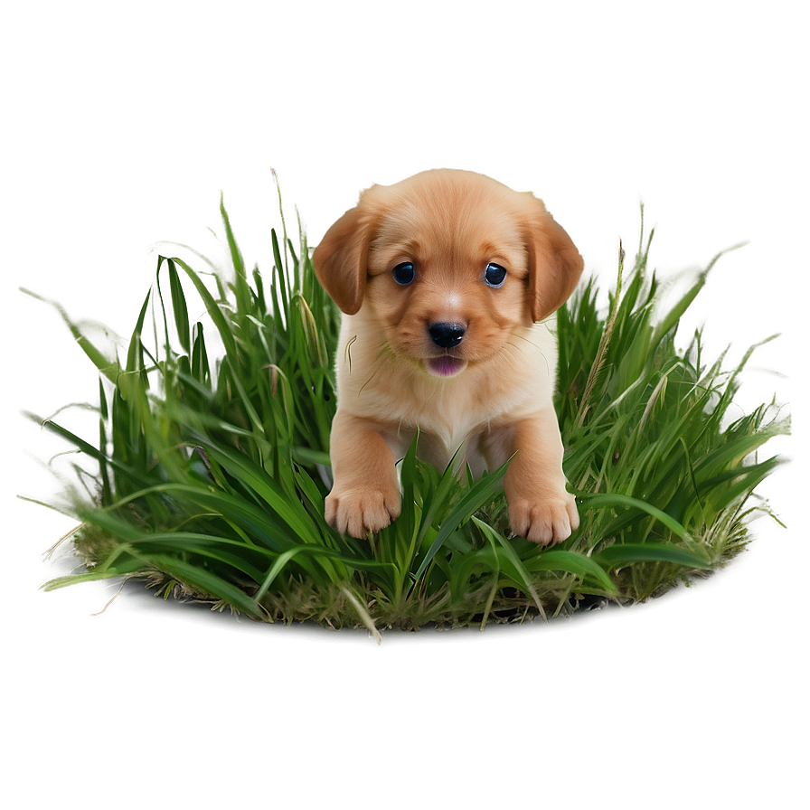 Puppy On Grass Png 05062024