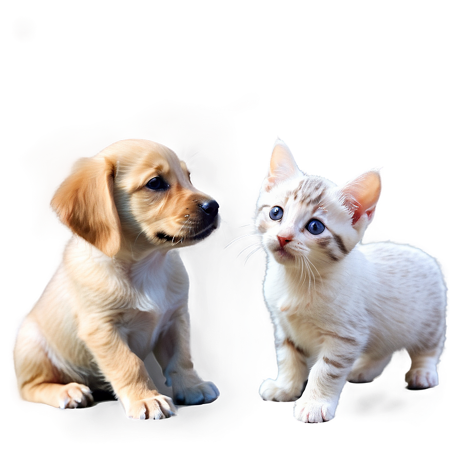 Puppy With Kitten Png Hnu