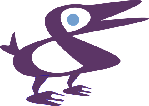 Purple Abstract Bird Illustration