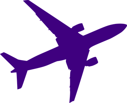 Purple Airplane Silhouette