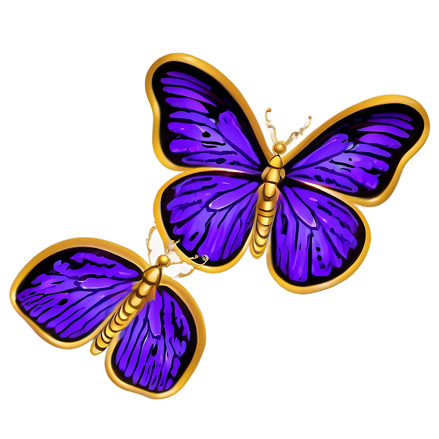 Purple And Gold Butterfly Png Npn