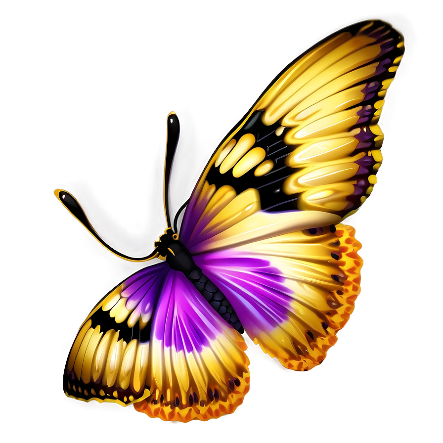 Purple And Gold Butterfly Png Ysn