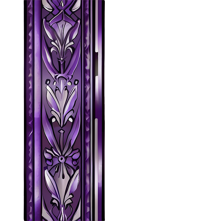 Purple Art Deco Style Border Png 11