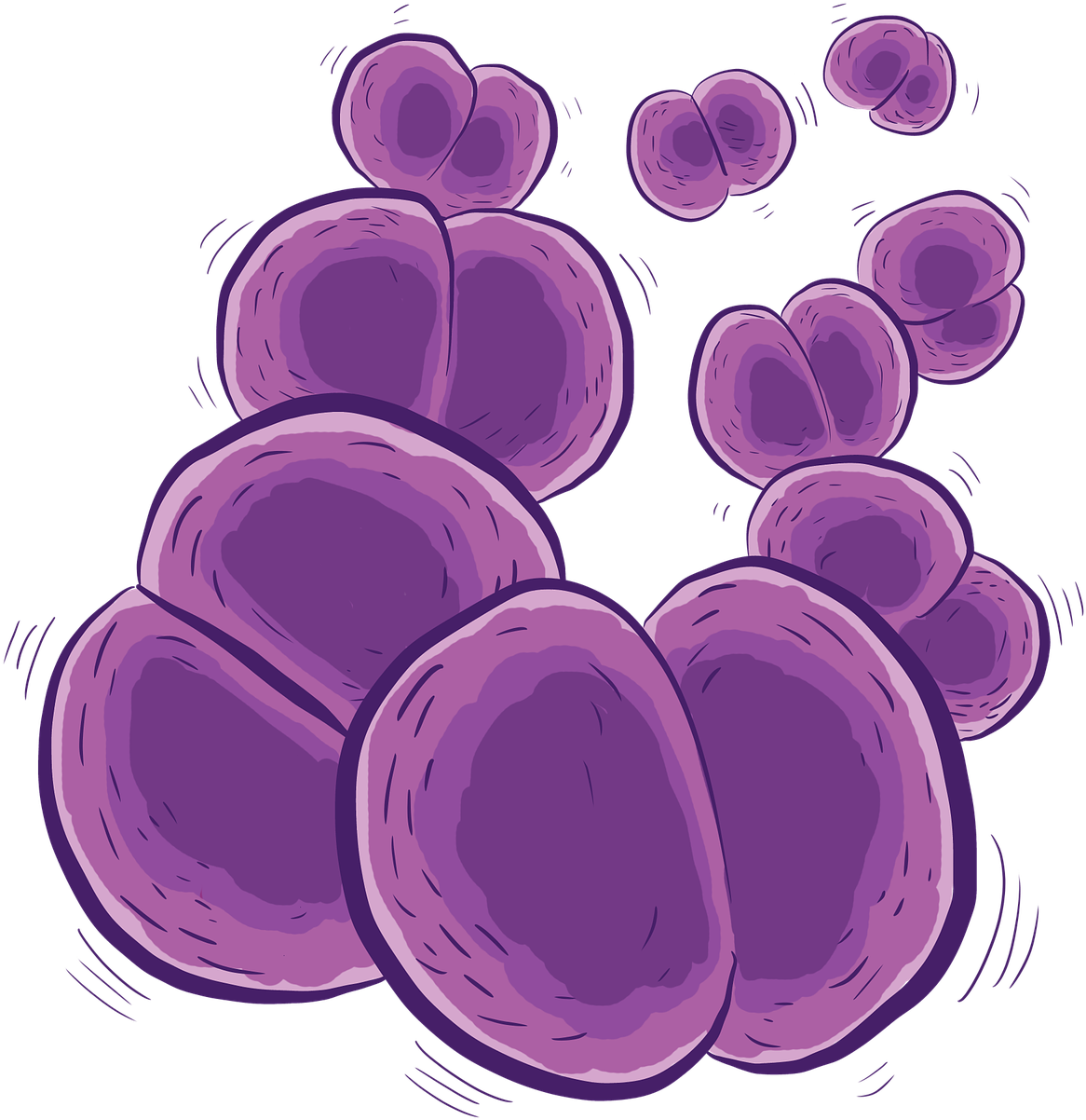 Purple Bacteria Cluster Illustration