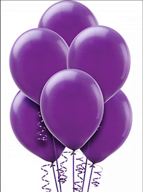 Purple Balloons Cluster Transparent Background
