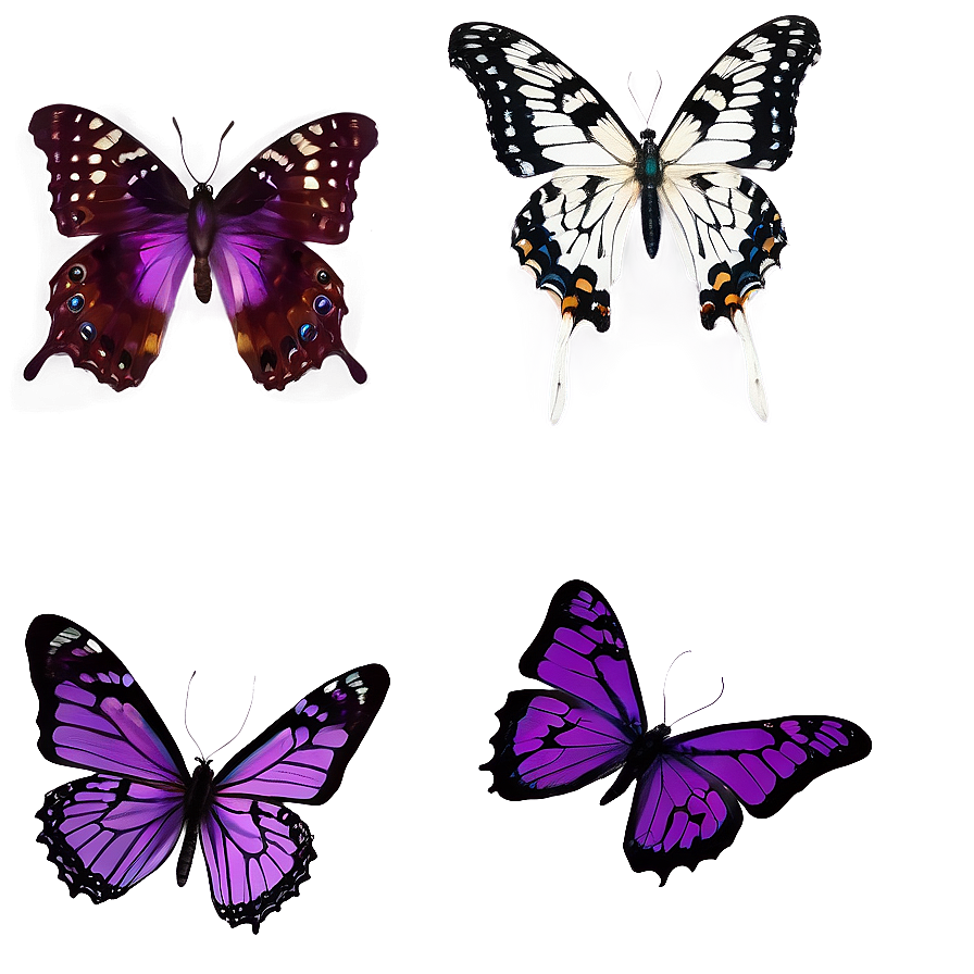 Purple Butterfly In Flight Png Ebr68