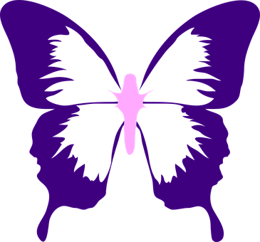 Purple Butterfly Silhouette Face Illusion