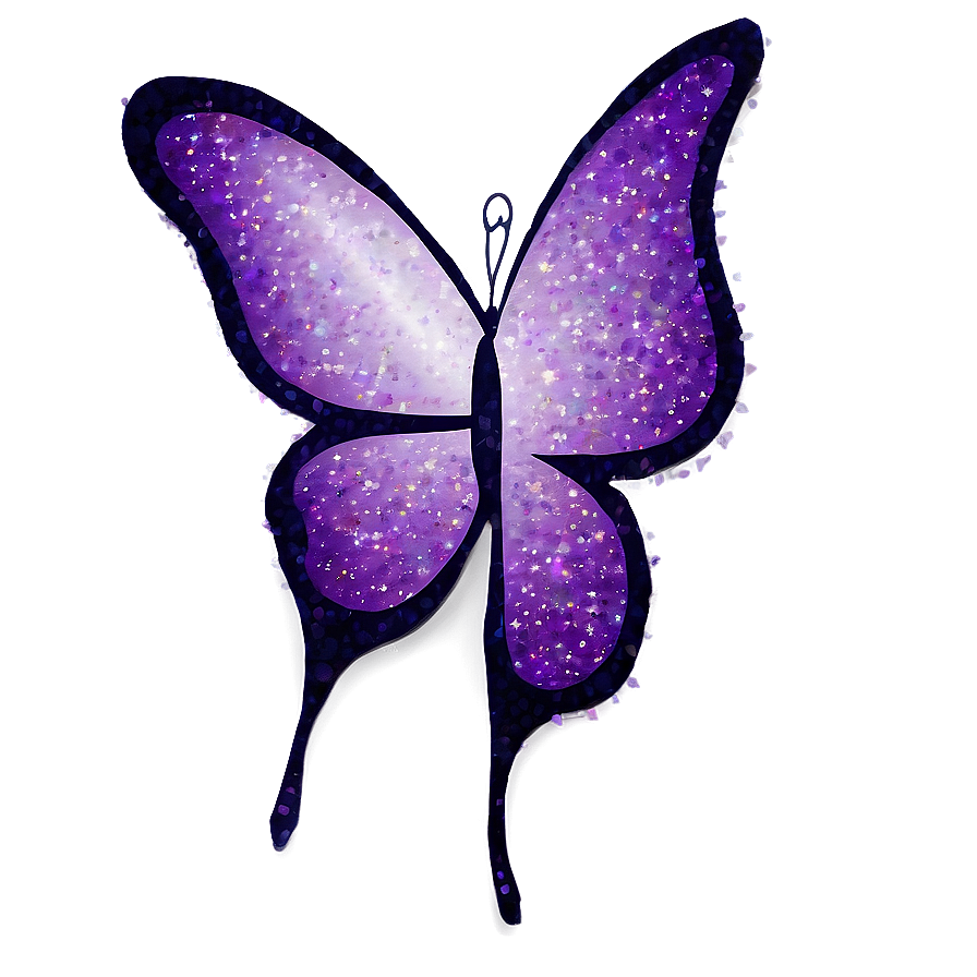 Purple Butterfly With Glitter Png 3