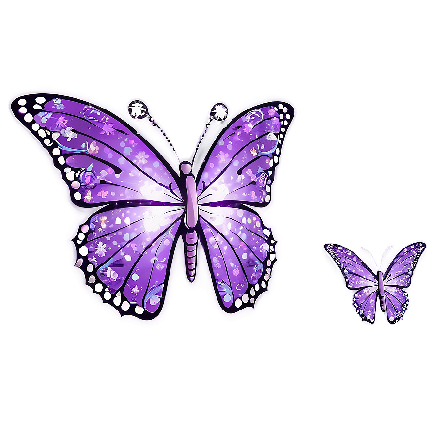 Purple Butterfly With Sparkles Png 05232024