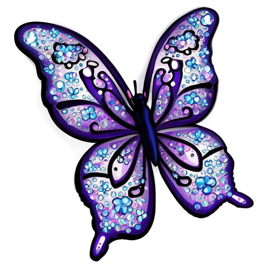 Purple Butterfly With Sparkles Png Old