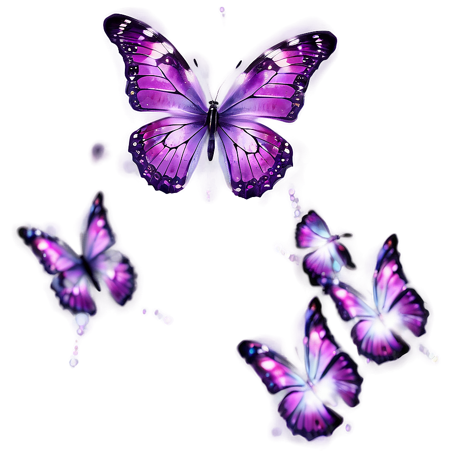 Purple Butterfly With Sparkling Dust Png 05232024