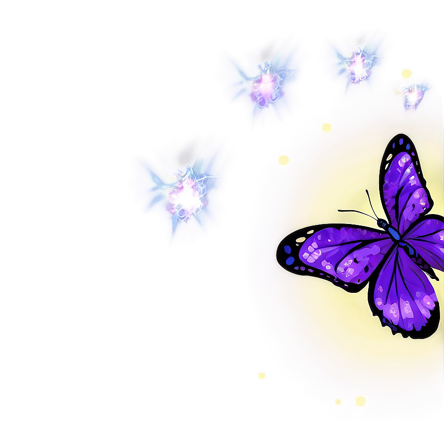 Purple Butterfly With Sparkling Dust Png 91