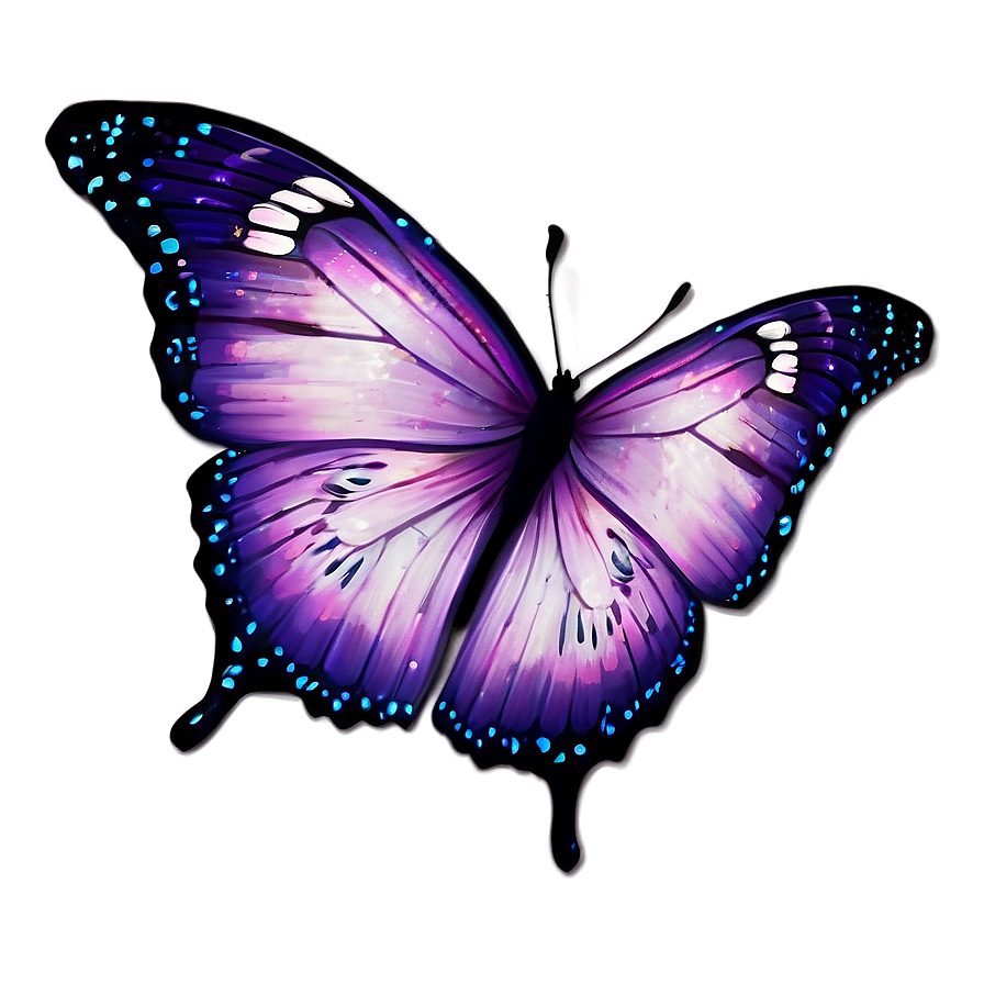 Purple Butterfly With Stars Png 33