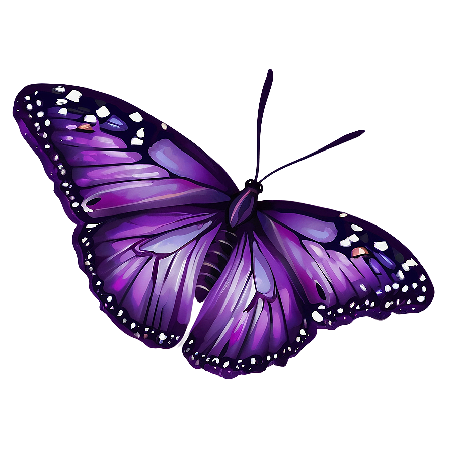 Purple Butterfly With Stars Png 55