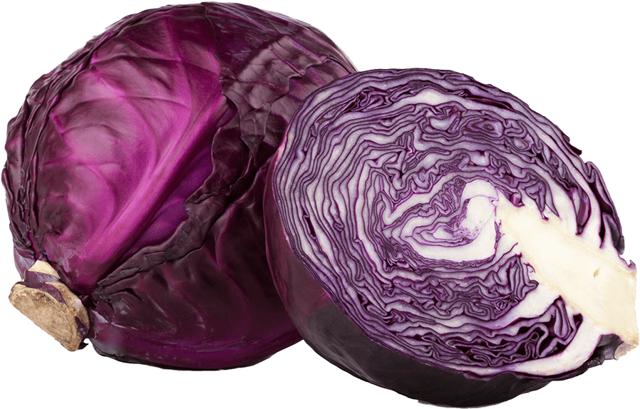 Purple Cabbage Wholeand Half Cut