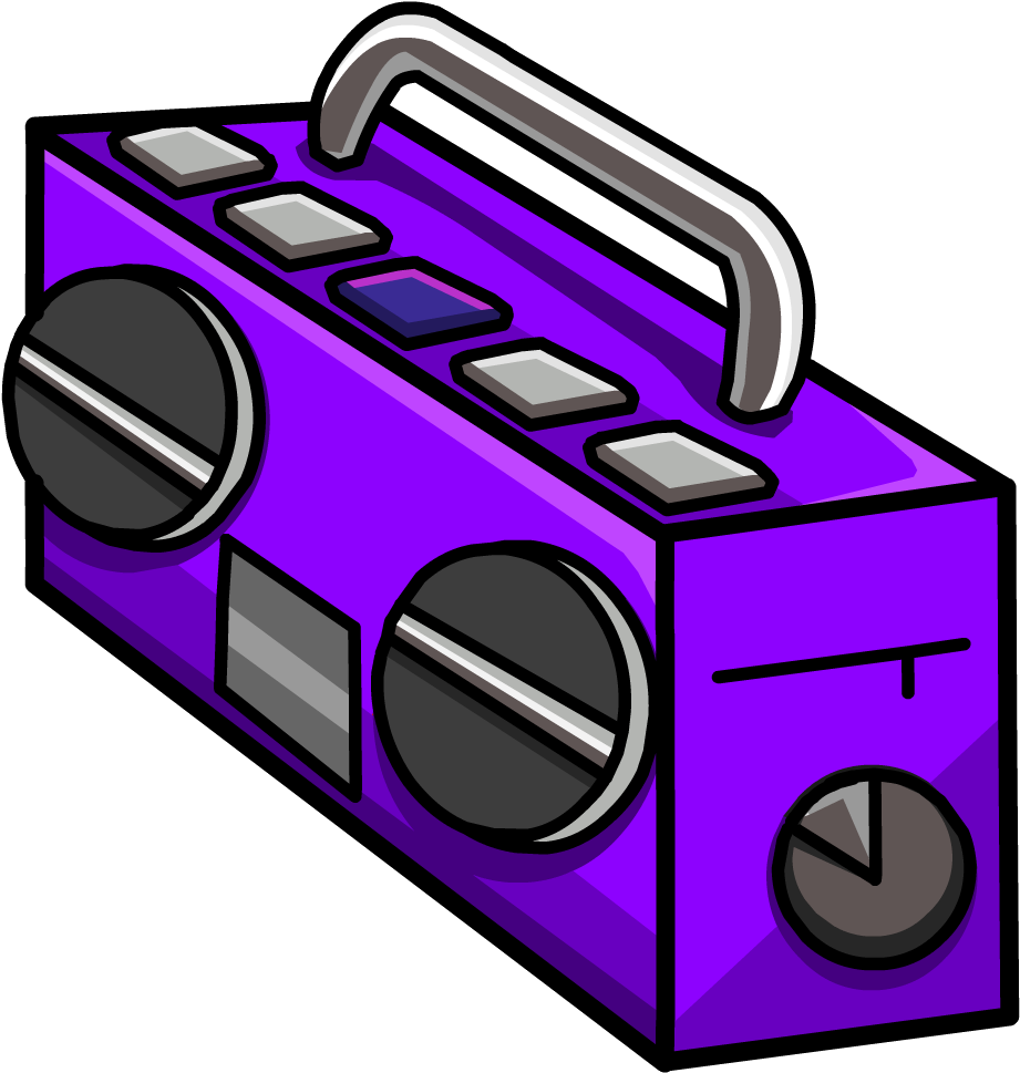 Purple Cartoon Boombox