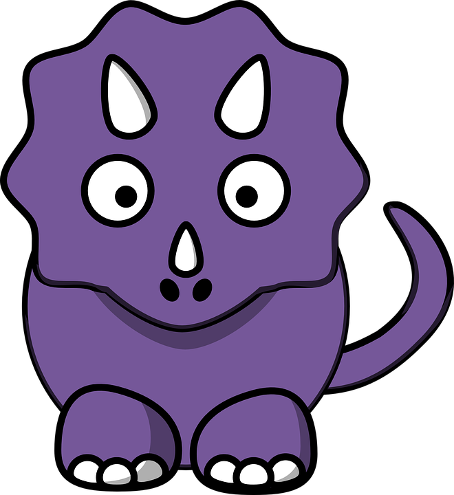 Purple Cartoon Dinosaur Illustration