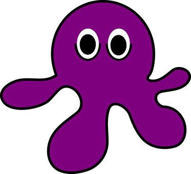 Purple Cartoon Octopus