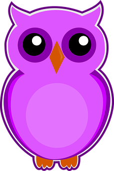 Purple Cartoon Owl