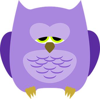 Purple Cartoon Owl Illustration