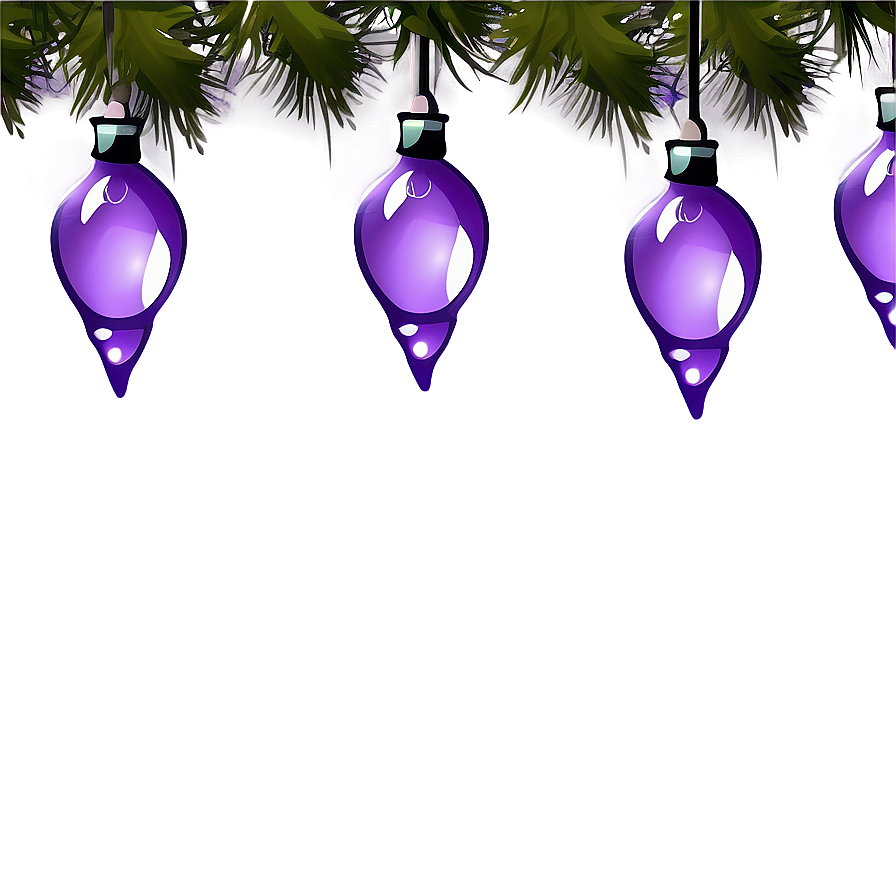 Purple Christmas Lights Border Png 06262024