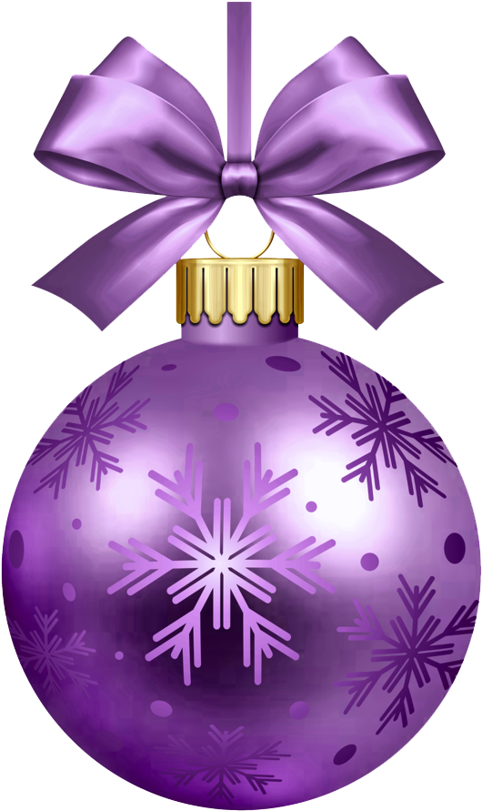 Purple Christmas Ornamentwith Snowflakesand Bow