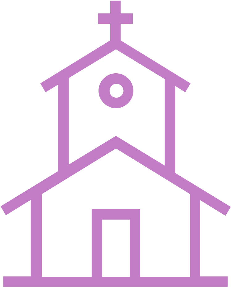 Purple Church Clipart Icon