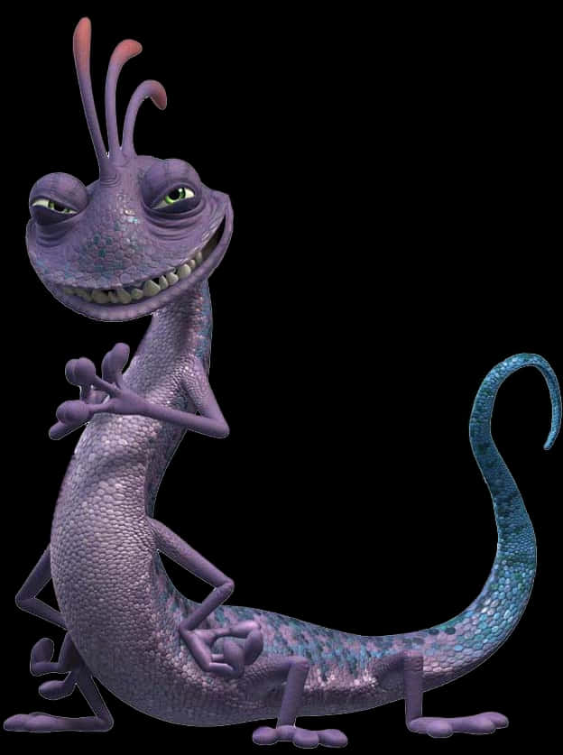 Purple Creature Smiling Transparent Background
