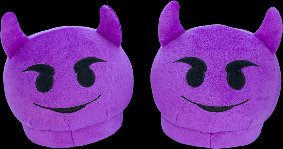 Purple Devil Emoji Pillows